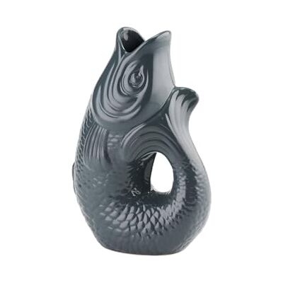 Gift Company Vase Monsieur Carafon S, Dekovase in Fisch-Form, Steingut, Grau, 25 cm, 1087403004 Gift Company Vase Monsieur Carafon S, Dekovase in Fisch-Form, Steingut, Grau, 25 cm, 1087403004