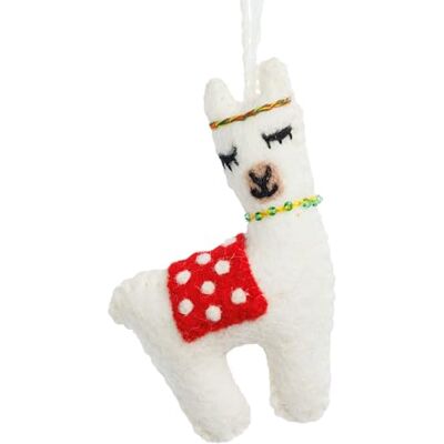 SIKORA Filz Anhänger hangemachter Christbaumschmuck aus Wollfilz Deko Figur Weihnachten Ornament Handmade in Nepal, Farbe:Lama 14cm FZ04 SIKORA Filz Anhänger hangemachter Christbaumschmuck aus Wollfilz Deko Figur Weihnachten Ornament Handmade in Nepal, Farbe:Lama 14cm FZ04