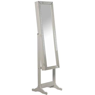 DRW Standspiegel mit PS-Tür mit Spiegelrahmen in Weiß, 40,5 x 38 x 161 cm, INT. 26 x 110 cm DRW Standspiegel mit PS-Tür mit Spiegelrahmen in Weiß, 40,5 x 38 x 161 cm, INT. 26 x 110 cm