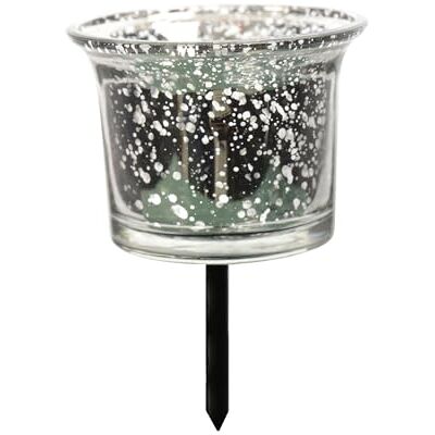 Kaemingk Kerzenhalter zum Stecken 6x10cm Glas 1 Stück zur Gestaltung von Blumengesteck oder Kranz Adventskerzenhalter Teelichthalter Kerzenstecker für Weihnachten Hochzeit -Antik Silber metallic Kaemingk Kerzenhalter zum Stecken 6x10cm Glas 1 Stück zur Gestaltung von Blumengesteck oder Kranz Adventskerzenhalter Teelichthalter Kerzenstecker für Weihnachten Hochzeit -Antik Silber metallic