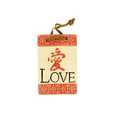 lachineuse – Dekoratives Schild – Wünsche der Liebe – Dekoratives Objekt zum Aufhängen – Keramik – 13 x 9 cm – Rosa, Weiß, Schwarz – Heimdekoration, Büro – Asiatische Geschenkidee lachineuse – Dekoratives Schild – Wünsche der Liebe – Dekoratives Objekt zum Aufhängen – Keramik – 13 x 9 cm – Rosa, Weiß, Schwarz – Heimdekoration, Büro – Asiatische Geschenkidee