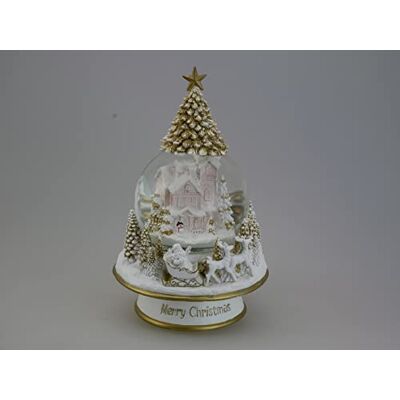 Musicboxworld MMM GmbH, 63022 Spieluhr beleuchtete 100 mm große weiße Schneekugel mit Weihnachtsbaum an der Spitze Musicboxworld MMM GmbH, 63022 Spieluhr beleuchtete 100 mm große weiße Schneekugel mit Weihnachtsbaum an der Spitze