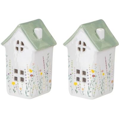 levandeo 2er Set Windlicht Häuser Grün Porzellan Teelichthalter Blume Frühling Tischdeko Blumenmuster Deko Kerze Kerzenhalter levandeo 2er Set Windlicht Häuser Grün Porzellan Teelichthalter Blume Frühling Tischdeko Blumenmuster Deko Kerze Kerzenhalter