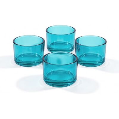 Creativery Teelichtgläser 5,1 x 3,3 cm Glas 4er Set runde Teelichthalter für Teelichter bis 38 mm Kerzengläser für kleine Kerzen & Votivkerzen bis Ø 4 cm Türkis transparent Creativery Teelichtgläser 5,1 x 3,3 cm Glas 4er Set runde Teelichthalter für Teelichter bis 38 mm Kerzengläser für kleine Kerzen & Votivkerzen bis Ø 4 cm Türkis transparent