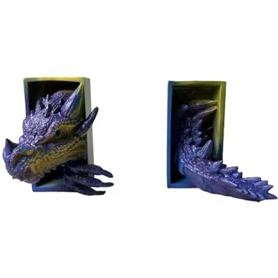 Qomcsrl Bücherstütze Zur Dekoration des Bücherregals, 2 Stück Fantasy-Stil Drachenförmige Bücherstütze, Wohnkultur, Bücherregal Ornament B Qomcsrl Bücherstütze Zur Dekoration des Bücherregals, 2 Stück Fantasy-Stil Drachenförmige Bücherstütze, Wohnkultur, Bücherregal Ornament B