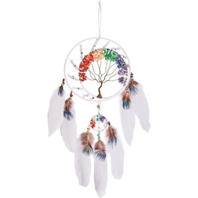 Pretty Jolly 7 Chakren weiß Lebensbaum Traumfänger Wanddekoration mit Regenbogen Heilung Kristall Stein Handgemachte Kunst Feder Traumfänger Wand hängende Ornament für Schlafzimmer Dekor Segen Geschenk Pretty Jolly 7 Chakren weiß Lebensbaum Traumfänger Wanddekoration mit Regenbogen Heilung Kristall Stein Handgemachte Kunst Feder Traumfänger Wand hängende Ornament für Schlafzimmer Dekor Segen Geschenk