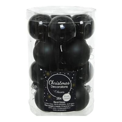 Kaemingk Weihnachtskugeln Christbaumschmuck Ø 35 mm 16 Stück schwarz Kaemingk Weihnachtskugeln Christbaumschmuck Ø 35 mm 16 Stück schwarz