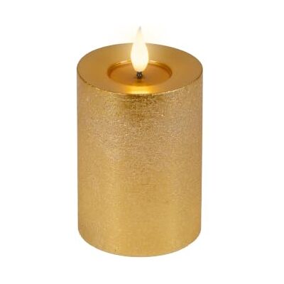 Lumineo LED Kerze 7,5x13,5cm mit Timer Wachs Flacker-Effekt Gold/Warmweiß Timerfunktion Echtwachskerze batteriebetrieben Realistische Dochtkerze mit Flacker-Effekt Wachskerze Stumpenkerze Lumineo LED Kerze 7,5x13,5cm mit Timer Wachs Flacker-Effekt Gold/Warmweiß Timerfunktion Echtwachskerze batteriebetrieben Realistische Dochtkerze mit Flacker-Effekt Wachskerze Stumpenkerze