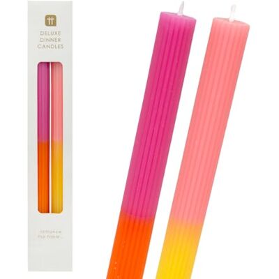 Talking Tables Schöne konische Ombré-Kerzenleuchter, geruchlos, für Sie oder Ihn, Rosa und Gelb, 2 Stück Talking Tables Schöne konische Ombré-Kerzenleuchter, geruchlos, für Sie oder Ihn, Rosa und Gelb, 2 Stück