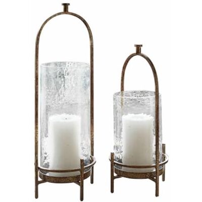 Loberon Windlicht 2er Set Aquivar, antikbronze/klar Zwei Größen, Gehämmerte Oberfläche, Dekoration, Wohn-Accessoires, Kerzenhalter, Eisen, Glas Loberon Windlicht 2er Set Aquivar, antikbronze/klar Zwei Größen, Gehämmerte Oberfläche, Dekoration, Wohn-Accessoires, Kerzenhalter, Eisen, Glas