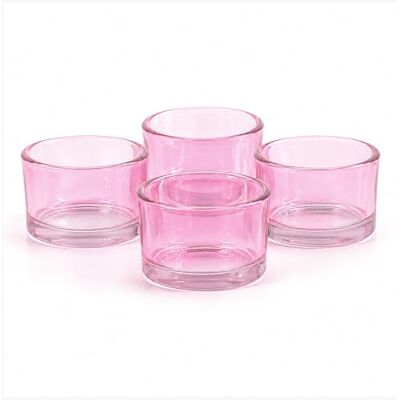 Creativery Teelichtgläser 5,1 x 3,3 cm Glas 4er Set runde Teelichthalter für Teelichter bis 38 mm Kerzengläser für kleine Kerzen & Votivkerzen bis Ø 4 cm Hellrosa transparent Creativery Teelichtgläser 5,1 x 3,3 cm Glas 4er Set runde Teelichthalter für Teelichter bis 38 mm Kerzengläser für kleine Kerzen & Votivkerzen bis Ø 4 cm Hellrosa transparent