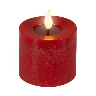 Lumineo LED Kerze 7,5x9,5cm mit Timer Wachs Flacker-Effekt Rot Warmweiß Timerfunktion Echtwachskerze batteriebetrieben Realistische Dochtkerze mit Flacker-Effekt Wachskerze Stumpenkerze Lumineo LED Kerze 7,5x9,5cm mit Timer Wachs Flacker-Effekt Rot Warmweiß Timerfunktion Echtwachskerze batteriebetrieben Realistische Dochtkerze mit Flacker-Effekt Wachskerze Stumpenkerze
