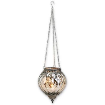 matches21 HOME & HOBBY Hängendes Kerzenglas Vintage Windlicht silber in 19 cm Modernes Windlichtglas als Kerzenständer Laterne und Teelichthalter Boho Kerzenhalter Teelichtglas für Wohnzimmer, Balkon, Garten matches21 HOME & HOBBY Hängendes Kerzenglas Vintage Windlicht silber in 19 cm Modernes Windlichtglas als Kerzenständer Laterne und Teelichthalter Boho Kerzenhalter Teelichtglas für Wohnzimmer, Balkon, Garten