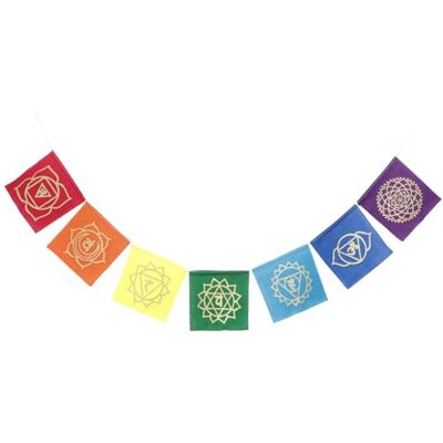 GURU SHOP Chakra-Meditation Wimpelkette, Buddhistische Dekoration Modell 4, Baumwolle, 11x100 cm GURU SHOP Chakra-Meditation Wimpelkette, Buddhistische Dekoration Modell 4, Baumwolle, 11x100 cm