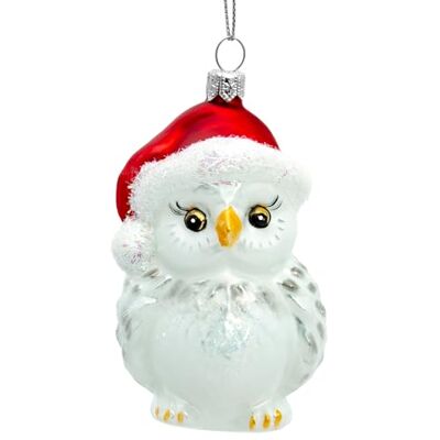 SIKORA Eule mit Weihnachtsmütze besondere Weihnachtskugel Glas Christbaumschmuck Deko Figur Weihnachten Anhänger Ornament Meisterstücke BS710, Variante:weiß SIKORA Eule mit Weihnachtsmütze besondere Weihnachtskugel Glas Christbaumschmuck Deko Figur Weihnachten Anhänger Ornament Meisterstücke BS710, Variante:weiß