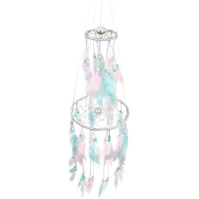 Pracht Creatives Hobby 5980-15525 Bastelset Traumfänger in rosa-türkis-weiß mit 2 Ringen, Gesamtlänge ca. 75 cm, traumhaftes Mobile ideal als Wanddekoration Pracht Creatives Hobby 5980-15525 Bastelset Traumfänger in rosa-türkis-weiß mit 2 Ringen, Gesamtlänge ca. 75 cm, traumhaftes Mobile ideal als Wanddekoration
