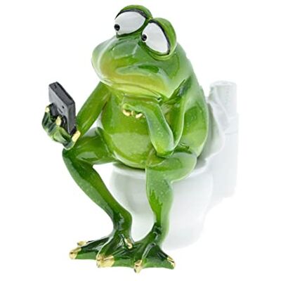 Queemie ® Lustiger Frosch sitzend auf Toilette, Denker Frosch Skulptur Statue, Maskottchen Frösche Tiere Harz Handwerk Sammelfiguren für Home Office Badezimmer Garten Dekoration Queemie ® Lustiger Frosch sitzend auf Toilette, Denker Frosch Skulptur Statue, Maskottchen Frösche Tiere Harz Handwerk Sammelfiguren für Home Office Badezimmer Garten Dekoration