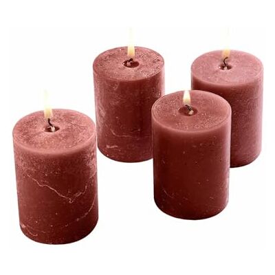 Loberon Kerze 4er Set Virrans, rostrot Handgearbeitete Echtwachskerzen, Durchgefärbt, Lange Brenndauer, Adventskerzen, Adventskranz, Stumpenkerzen, Paraffinwachs Loberon Kerze 4er Set Virrans, rostrot Handgearbeitete Echtwachskerzen, Durchgefärbt, Lange Brenndauer, Adventskerzen, Adventskranz, Stumpenkerzen, Paraffinwachs