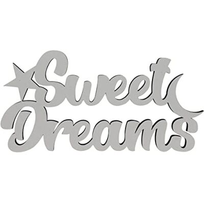 Melis Deko-Schriftzug Sweet Dreams Kinder Schild aus Holz in weiß – 20cm Melis Deko-Schriftzug Sweet Dreams Kinder Schild aus Holz in weiß – 20cm
