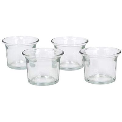 Creativery Teelichtgläser 63x45 mm Set 4 Stück Teelichthalter Glas mit geschwungenem Rand Tulpenform Farbauswahl: klar/transparent Creativery Teelichtgläser 63x45 mm Set 4 Stück Teelichthalter Glas mit geschwungenem Rand Tulpenform Farbauswahl: klar/transparent