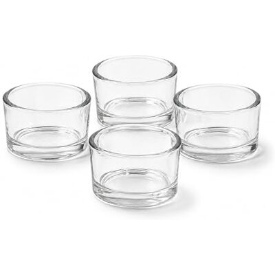 Creativery Teelichtgläser 5,1 x 3,3 cm Glas 4er Set runde Teelichthalter für Teelichter bis 38 mm Kerzengläser für kleine Kerzen & Votivkerzen bis Ø 4 cm Klar transparent Creativery Teelichtgläser 5,1 x 3,3 cm Glas 4er Set runde Teelichthalter für Teelichter bis 38 mm Kerzengläser für kleine Kerzen & Votivkerzen bis Ø 4 cm Klar transparent