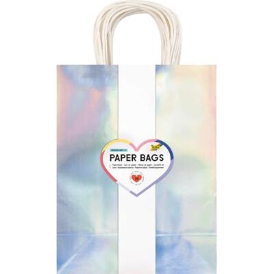 folia 22479 Paper Bags Iridescent L, 20 Papiertüten aus 110 g/m² Kraftpapier in irisierend-schillernd, ca. 24 x 31 x 12 cm, zum Basteln, Verzieren und Verschenken folia 22479 Paper Bags Iridescent L, 20 Papiertüten aus 110 g/m² Kraftpapier in irisierend-schillernd, ca. 24 x 31 x 12 cm, zum Basteln, Verzieren und Verschenken