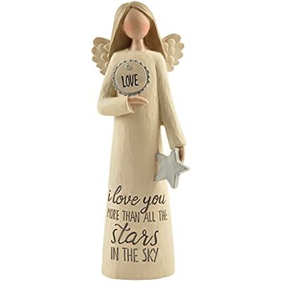 Feather & Grace Figur Inschrift I Love You More Than All The Stars, Engel Memorial Innen- oder Außendekoration, Skulpturen oder Statuen als inspirierende Geschenke, Harze, Mehrfarbig, Einheitsgröße Feather & Grace Figur Inschrift I Love You More Than All The Stars, Engel Memorial Innen- oder Außendekoration, Skulpturen oder Statuen als inspirierende Geschenke, Harze, Mehrfarbig, Einheitsgröße