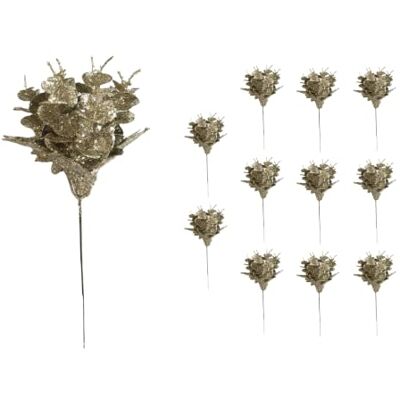 SHATCHI Weihnachtsbaum-Eukalyptus-Ahornblattstiele, 17 cm, hellblau, 12 Stück Glitzernde künstliche Blätter zum Dekorieren von Weihnachtsbäumen, Kränzen, Girlanden, Vase, DIY Handwerk SHATCHI Weihnachtsbaum-Eukalyptus-Ahornblattstiele, 17 cm, hellblau, 12 Stück Glitzernde künstliche Blätter zum Dekorieren von Weihnachtsbäumen, Kränzen, Girlanden, Vase, DIY Handwerk
