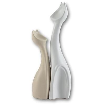 DRW Katzen modernes Design, Keramik, Set mit 2 Figuren, 10 x 7 x 32 cm, groß DRW Katzen modernes Design, Keramik, Set mit 2 Figuren, 10 x 7 x 32 cm, groß