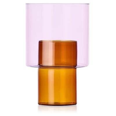 Ichendorf Milano Vase B, Kollektion Boreale, H20,5 cm, Bernstein Rosa, Borosilikatglas, handgefertigt Ichendorf Milano Vase B, Kollektion Boreale, H20,5 cm, Bernstein Rosa, Borosilikatglas, handgefertigt