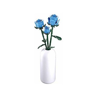 Sluban Künstliche Blaue Rosen mit Weißer Vase, 41,5 cm Blumenhöhe, Dekorative Seidenblumen Set, M38-B1101-11, Orange, Lila, Weiß, Gold Sluban Künstliche Blaue Rosen mit Weißer Vase, 41,5 cm Blumenhöhe, Dekorative Seidenblumen Set, M38-B1101-11, Orange, Lila, Weiß, Gold