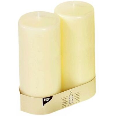 PAPSTAR Stumpenkerzen, Ivory, Ø 80mm, L220, 2 Stück PAPSTAR Stumpenkerzen, Ivory, Ø 80mm, L220, 2 Stück