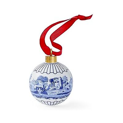 Spode Blaue italienische Weihnachtskugel – volle Szene einzeln Spode Blaue italienische Weihnachtskugel – volle Szene einzeln