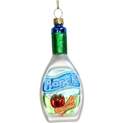 HD Collection Christbaumschmuck 11cm Glas Salatdressing Figur zum Aufhängen handbemalt & mit Glitzer Weihnachtsbaum Anhänger für Weihnachten Christbaumanhänger & Weihnachtsbaumschmuck Flasche Soße Weiß HD Collection Christbaumschmuck 11cm Glas Salatdressing Figur zum Aufhängen handbemalt & mit Glitzer Weihnachtsbaum Anhänger für Weihnachten Christbaumanhänger & Weihnachtsbaumschmuck Flasche Soße Weiß