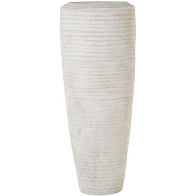 DRW Bodenvase aus Keramik, Beige, Sand, gewellt, 35 x 35 x 80 cm DRW Bodenvase aus Keramik, Beige, Sand, gewellt, 35 x 35 x 80 cm