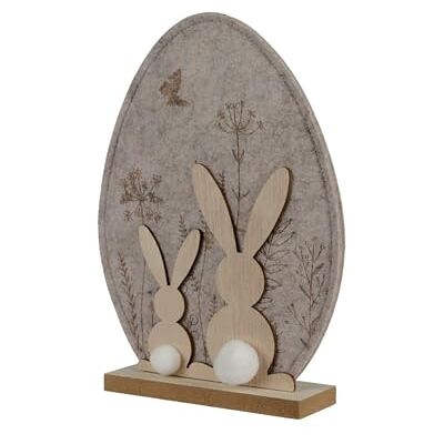 Decoris Dekofigur Osterei mit Osterhasen 25cm Filz Holz Dekoei mit Hasen für Ostern Frühling Osterdeko Osterschmuck Osterfiguren Ostergeschenk Frühlingsdeko Tischdeko Beige Natur Decoris Dekofigur Osterei mit Osterhasen 25cm Filz Holz Dekoei mit Hasen für Ostern Frühling Osterdeko Osterschmuck Osterfiguren Ostergeschenk Frühlingsdeko Tischdeko Beige Natur