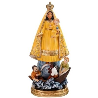 Inmaculada Romero IR Figur der Jungfrau Caridad del Cobre 30 cm. Skulptur, Schutzpatron Kubas, gelber Harzmantel Inmaculada Romero IR Figur der Jungfrau Caridad del Cobre 30 cm. Skulptur, Schutzpatron Kubas, gelber Harzmantel