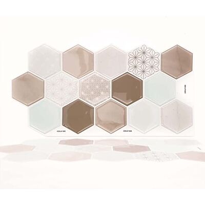 WALPLUS 12 Stück 30.5x15.4cm Honey Hexa Brown Klebefliesen Bad Wandfliesen Selbstklebend Fliesen Selbstklebend 3D Fliesenaufkleber küche Bad Mosaikfliesen WALPLUS 12 Stück 30.5x15.4cm Honey Hexa Brown Klebefliesen Bad Wandfliesen Selbstklebend Fliesen Selbstklebend 3D Fliesenaufkleber küche Bad Mosaikfliesen