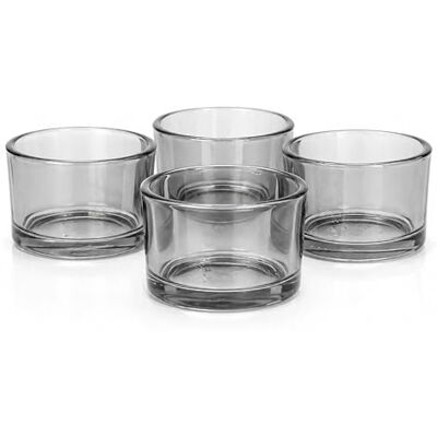 Creativery Teelichtgläser 5,1 x 3,3 cm Glas 4er Set runde Teelichthalter für Teelichter bis 38 mm Kerzengläser für kleine Kerzen & Votivkerzen bis Ø 4 cm Grau transparent Creativery Teelichtgläser 5,1 x 3,3 cm Glas 4er Set runde Teelichthalter für Teelichter bis 38 mm Kerzengläser für kleine Kerzen & Votivkerzen bis Ø 4 cm Grau transparent