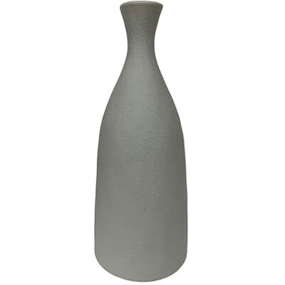 DRW Tischvase, Flaschenform, Keramik, Hellgrau, 28 x 11 x 11 cm DRW Tischvase, Flaschenform, Keramik, Hellgrau, 28 x 11 x 11 cm
