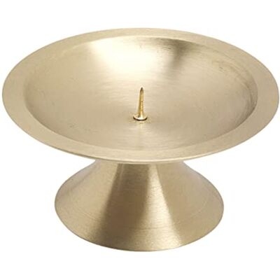NKlaus Scheibenleuchter Ø11cm Messing Gold, matt, mit Dorn Der Leuchter dient als Kerzenleuchter und Altarleuchter; für Stumpenkerzen NKlaus Scheibenleuchter Ø11cm Messing Gold, matt, mit Dorn Der Leuchter dient als Kerzenleuchter und Altarleuchter; für Stumpenkerzen
