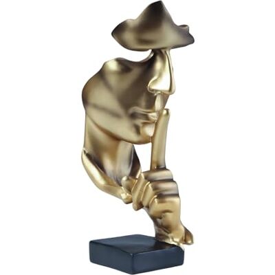 aboxoo Denker Statue, Stille ist Gold, abstrakte Kunstfigur, Moderne Heimkunst-Skulpturen, dekorative Objekte, Klavier, Desktop-Dekor für kreatives Zimmer, Zuhause, Büro, Arbeitszimmer (großes Gold) aboxoo Denker Statue, Stille ist Gold, abstrakte Kunstfigur, Moderne Heimkunst-Skulpturen, dekorative Objekte, Klavier, Desktop-Dekor für kreatives Zimmer, Zuhause, Büro, Arbeitszimmer (großes Gold)