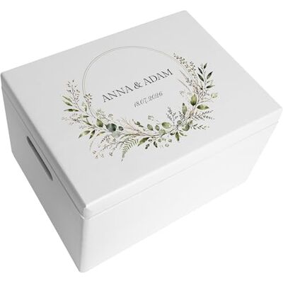 Creative Weiße Hochzeitsgeschenke Personalisiert für Brautpaar Kranz Geschenk zur Hochzeit Erinnerungsbox Hochzeit Holzkiste mit Deckel Personalisiertes Hochzeitsgeschenk Farbdruck Creative Weiße Hochzeitsgeschenke Personalisiert für Brautpaar Kranz Geschenk zur Hochzeit Erinnerungsbox Hochzeit Holzkiste mit Deckel Personalisiertes Hochzeitsgeschenk Farbdruck