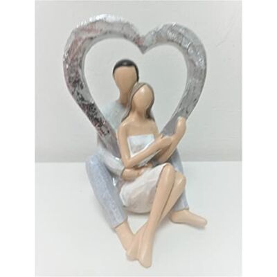 GILDE Figur Liebespaar mit Herz sitzend Höhe 15cm GILDE Figur Liebespaar mit Herz sitzend Höhe 15cm