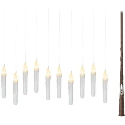 Lumineo Magische LED Kerzen 17x2,5cm mit Zauberstab 10er Set Weiß Fernbedienung in Holzoptik Warmweiß mit Flackereffekt Batteriebetriebene Weihnachtsdeko Innenbereich Weiß Lumineo Magische LED Kerzen 17x2,5cm mit Zauberstab 10er Set Weiß Fernbedienung in Holzoptik Warmweiß mit Flackereffekt Batteriebetriebene Weihnachtsdeko Innenbereich Weiß
