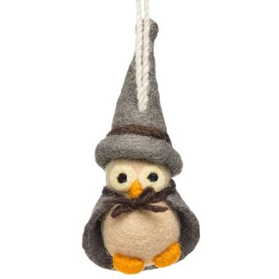 SIKORA Filz Anhänger hangemachter Christbaumschmuck aus Wollfilz Deko Figur Weihnachten Ornament Handmade in Nepal, Farbe:Zauberer Eule 13cm FZ37 SIKORA Filz Anhänger hangemachter Christbaumschmuck aus Wollfilz Deko Figur Weihnachten Ornament Handmade in Nepal, Farbe:Zauberer Eule 13cm FZ37