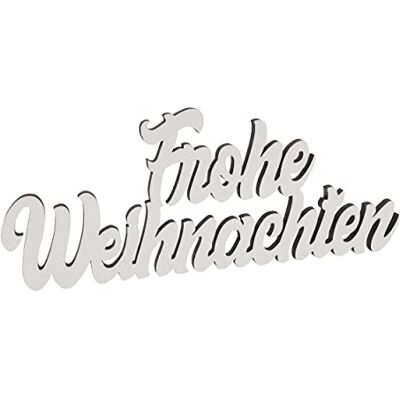 Melis Deko-Schriftzug Frohe Weihnachten – Weihnachten Weihnachts-deko aus Holz in weiß – 20cm Melis Deko-Schriftzug Frohe Weihnachten – Weihnachten Weihnachts-deko aus Holz in weiß – 20cm