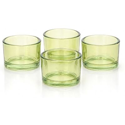 Creativery Teelichtgläser 5,1 x 3,3 cm Glas 4er Set runde Teelichthalter für Teelichter bis 38 mm Kerzengläser für kleine Kerzen & Votivkerzen bis Ø 4 cm Hellgrün transparent Creativery Teelichtgläser 5,1 x 3,3 cm Glas 4er Set runde Teelichthalter für Teelichter bis 38 mm Kerzengläser für kleine Kerzen & Votivkerzen bis Ø 4 cm Hellgrün transparent