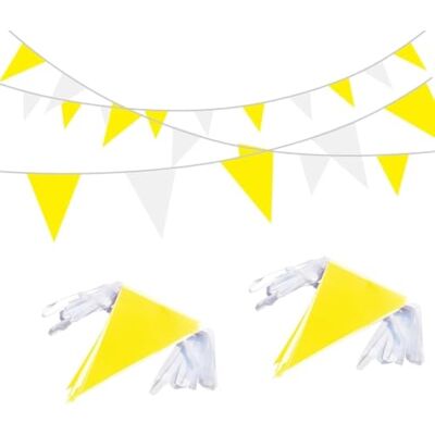 MZSKLW Wimpelkette 3 Wimpel-Banner, dreieckige Wimpelkette For Partydekorationen, Hochzeit, Geburtstag, Zuhause im Freien(Yellow white) MZSKLW Wimpelkette 3 Wimpel-Banner, dreieckige Wimpelkette For Partydekorationen, Hochzeit, Geburtstag, Zuhause im Freien(Yellow white)