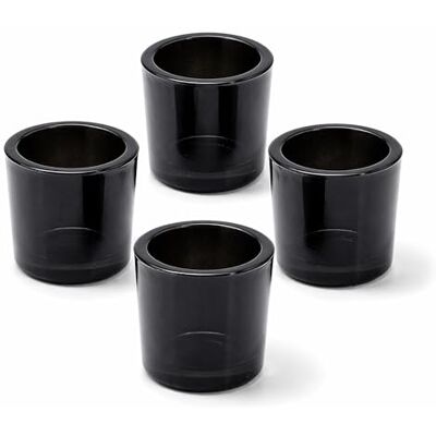 Creativery Teelichtgläser 6,5 x 6 cm aus dickwandigem Glas 4er Set runde Teelichthalter für Teelichter bis 38 mm Kerzengläser für kleine Kerzen & Votivkerzen bis Ø 4 cm Windlichter Schwarz Creativery Teelichtgläser 6,5 x 6 cm aus dickwandigem Glas 4er Set runde Teelichthalter für Teelichter bis 38 mm Kerzengläser für kleine Kerzen & Votivkerzen bis Ø 4 cm Windlichter Schwarz